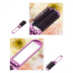 15 Pks Mini Foldable Hair Brush With Makeup Mirror Comb