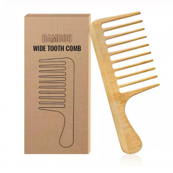 12 Pks 100% Natural Bamboo Wooden Hair Brushes Comb