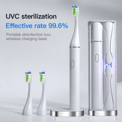 Sonic Wireless Oscillating Rechargeable Ultrasonic UV Case Electric Toothbrush