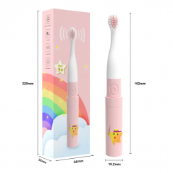 2 Pks IPX7 Waterproof Electronic Children Cartoon Sonic Toothbrush