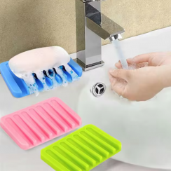 30 Pks Non Slip Silicone Flexible Soap Dish Holder